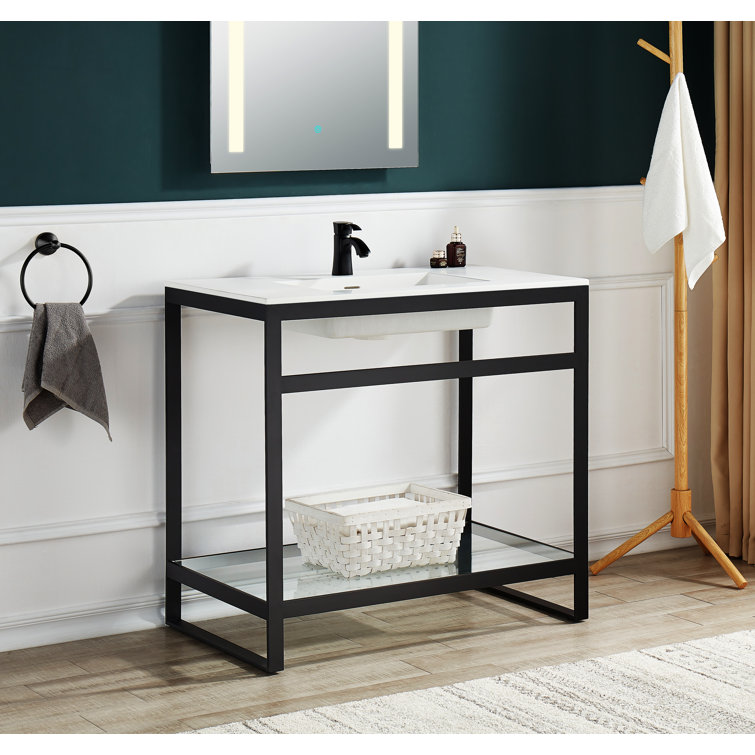 ANZZI Orchard Series 22'' Solid Surface Rectangular Bathroom Sink with Overflow