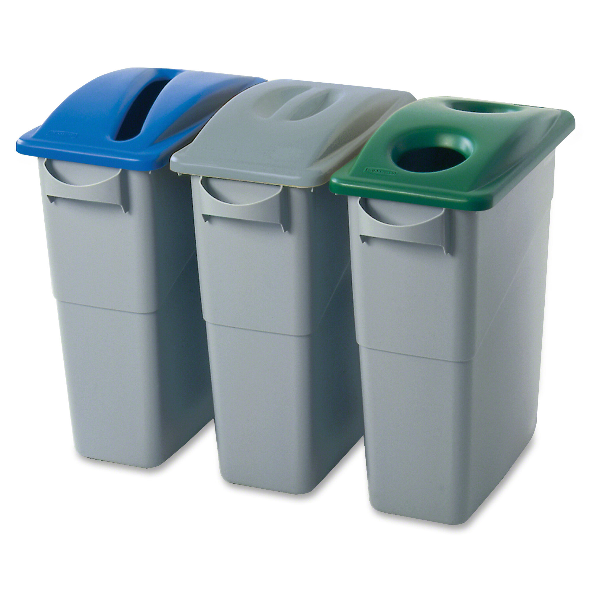 Rubbermaid Commercial Products Slim Jim 24 Gallons Steel Step On Curbside  Trash & Recycling Bin