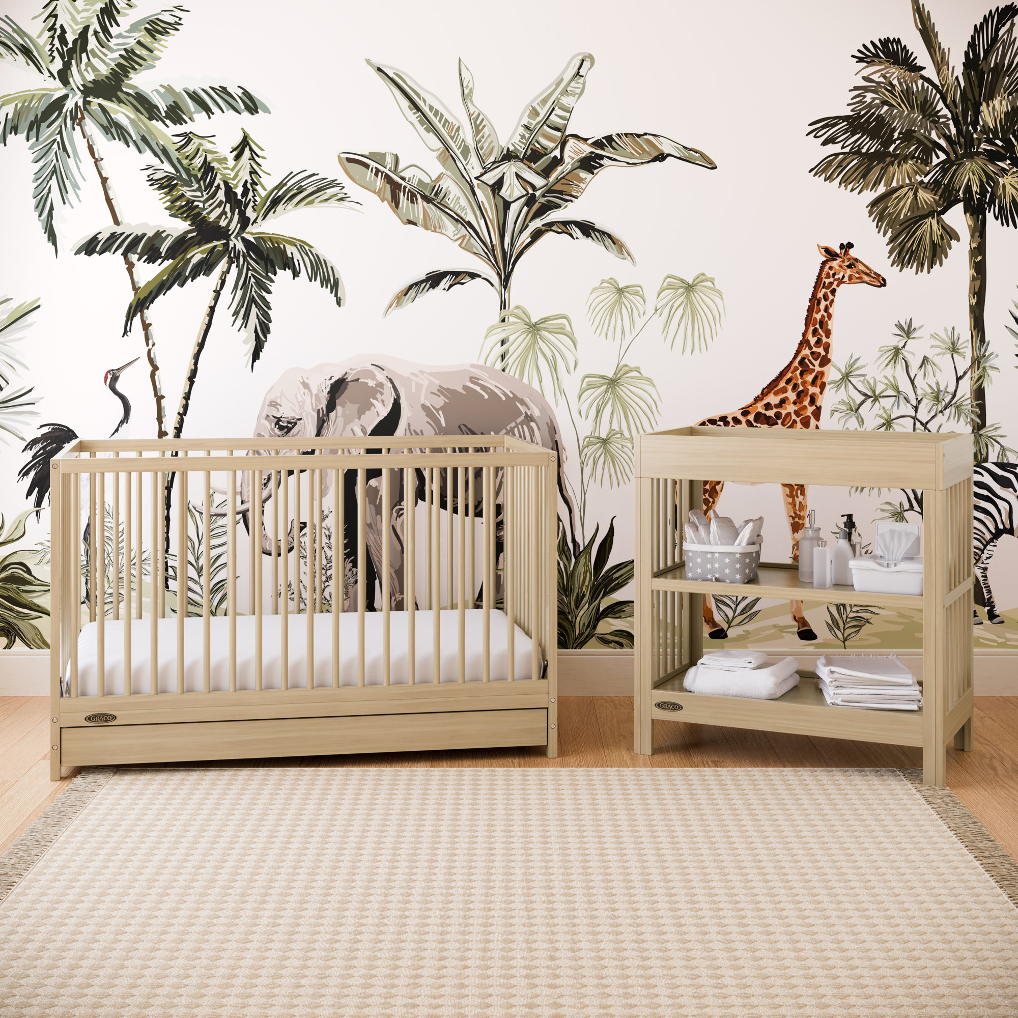 Teddi Convertible Standard 2-Piece Nursery Furniture Set, Driftwood