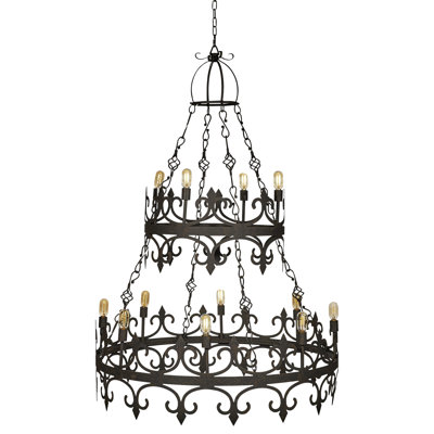 Venetian 12 - Light Candle Style Tiered Chandelier