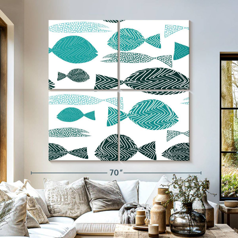 Brampt Abstract Fish School, 57" H x 57" W
