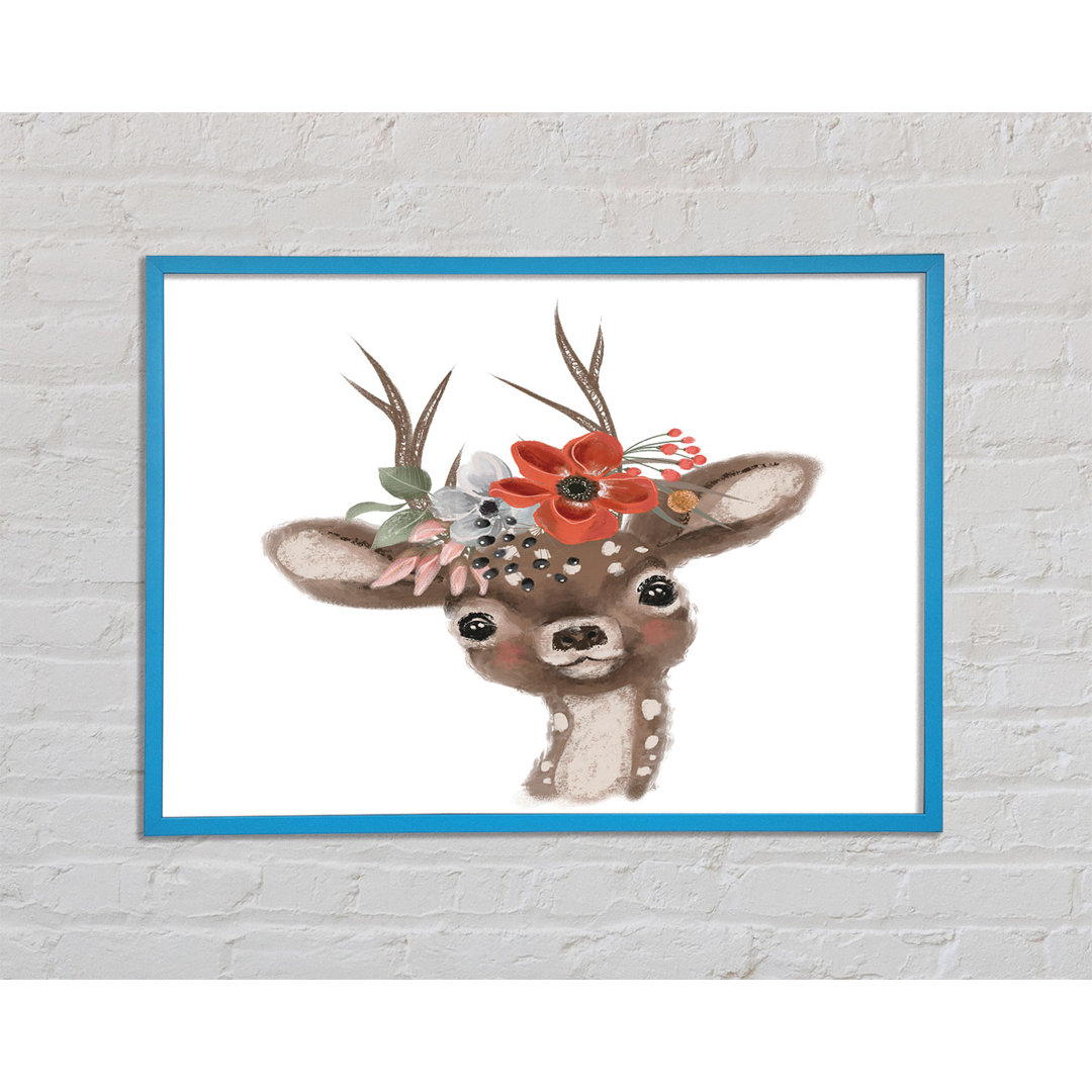 The Little Floral Deer - Einzelner Bilderrahmen Kunstdrucke