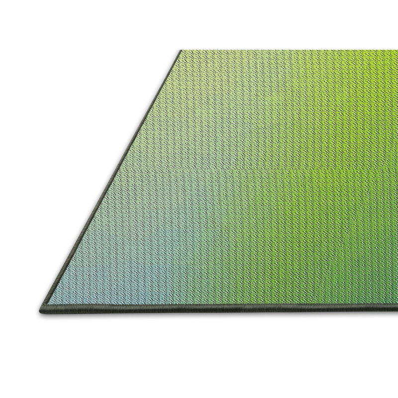 Tapis vert/gris à motifs, Rectangle 5 pi x 7 pi
