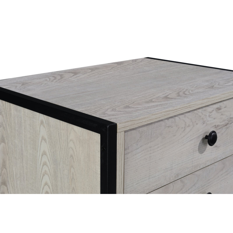 Harrold 53.8cm W Manufactured Wood Bedside Table, Brown
