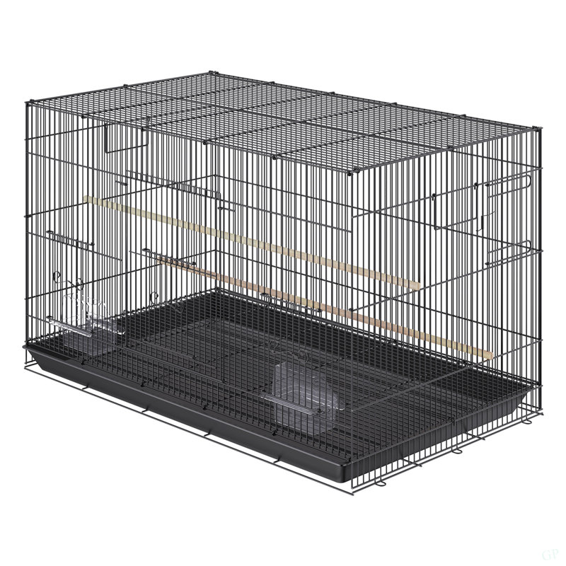 Cage à oiseaux 30 pouces, grandes cages à perruches en métal pour petits perroquets perroquets et inséparables, cage à oiseaux avec support roulant et plateau