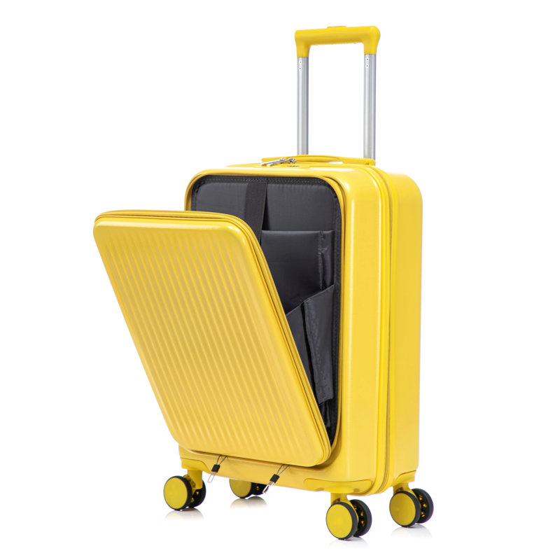 14 "/ 20" 2 pièces / ensemble dans un bagage à roulettes en ABS, avec serrure à combinaison et ouverture avant, étui à cosmétiques 14 "