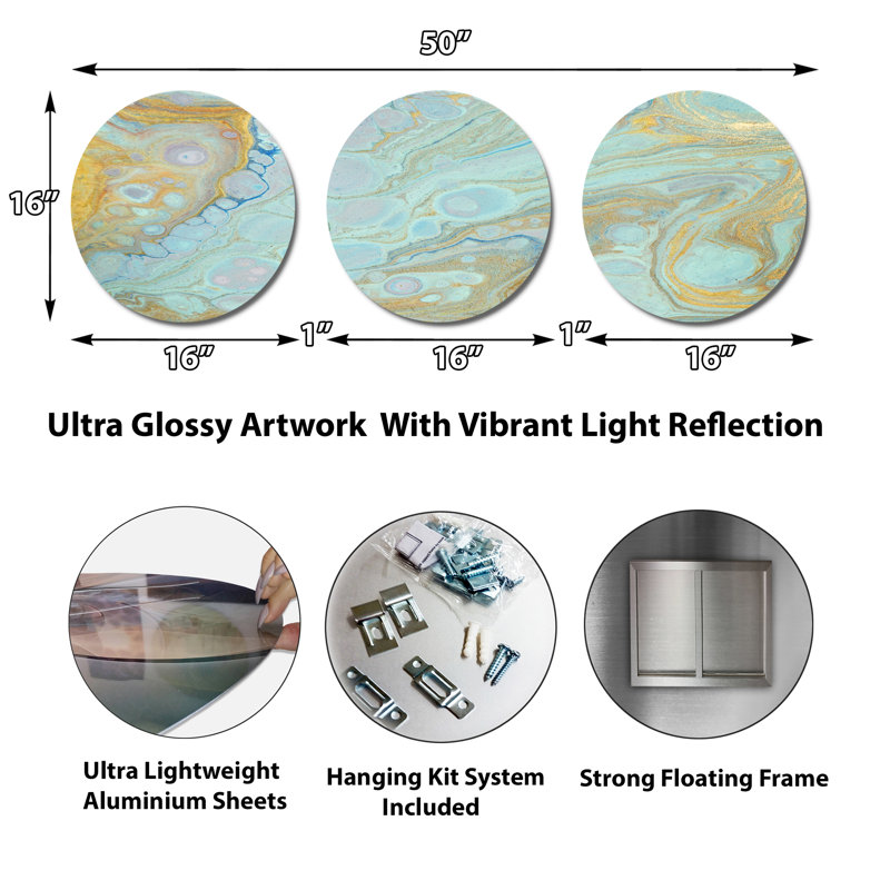 Ensemble de 3 décorations murales Agate Ripples