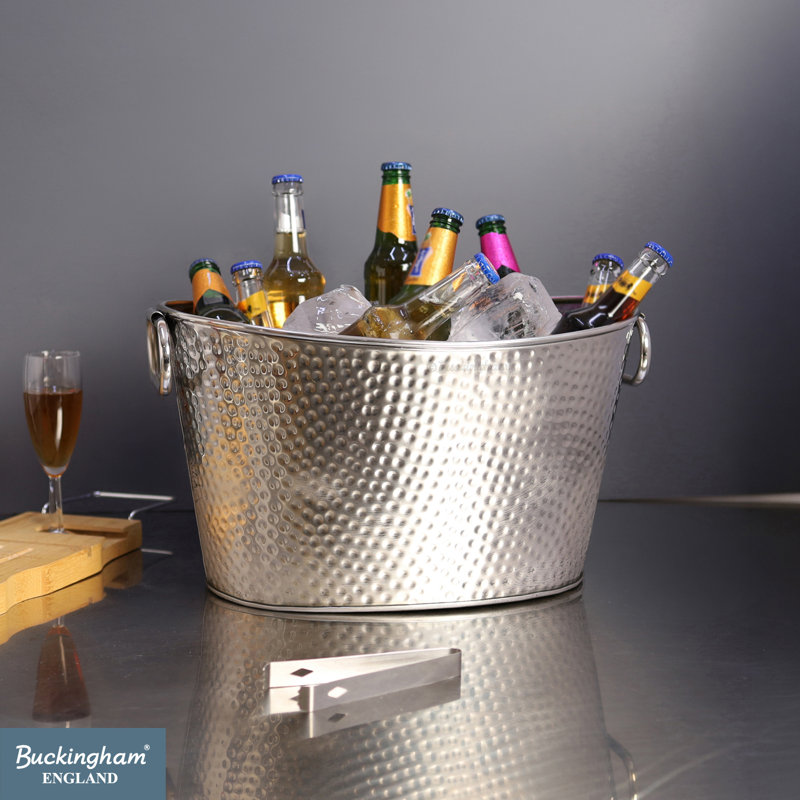Buckingham Stainless Steel Large Beverage Tub Ice Bucket for Drink Cooler, 22 Liters