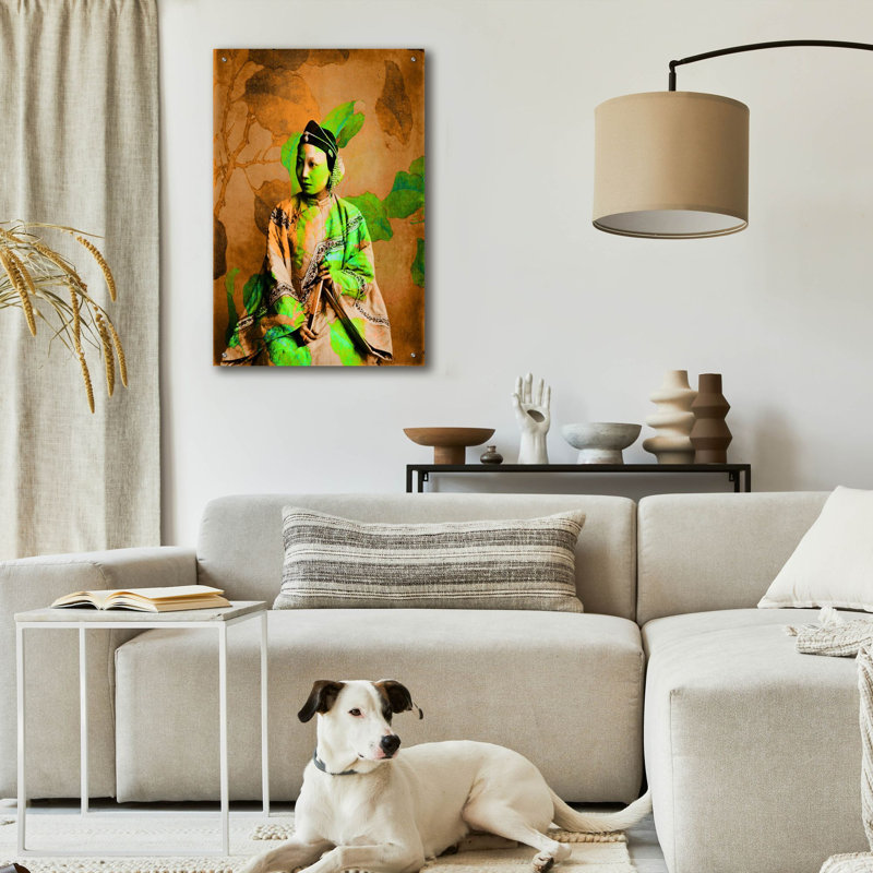 «Leafy histoire» par Elena Ray, art mural en verre acrylique, H 36 po x l 24 po x P 0,2 po