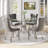 5-Piece Modern Round Pedestal Dining Set with Velvet Tufted Dining Chair for Dining Room and Living Room-588075186-588075083-553339865