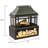 Deko Living 40 Inch Rectangular Outdoor Metal Wood Burning Fireplace with Log Storage and Poker
