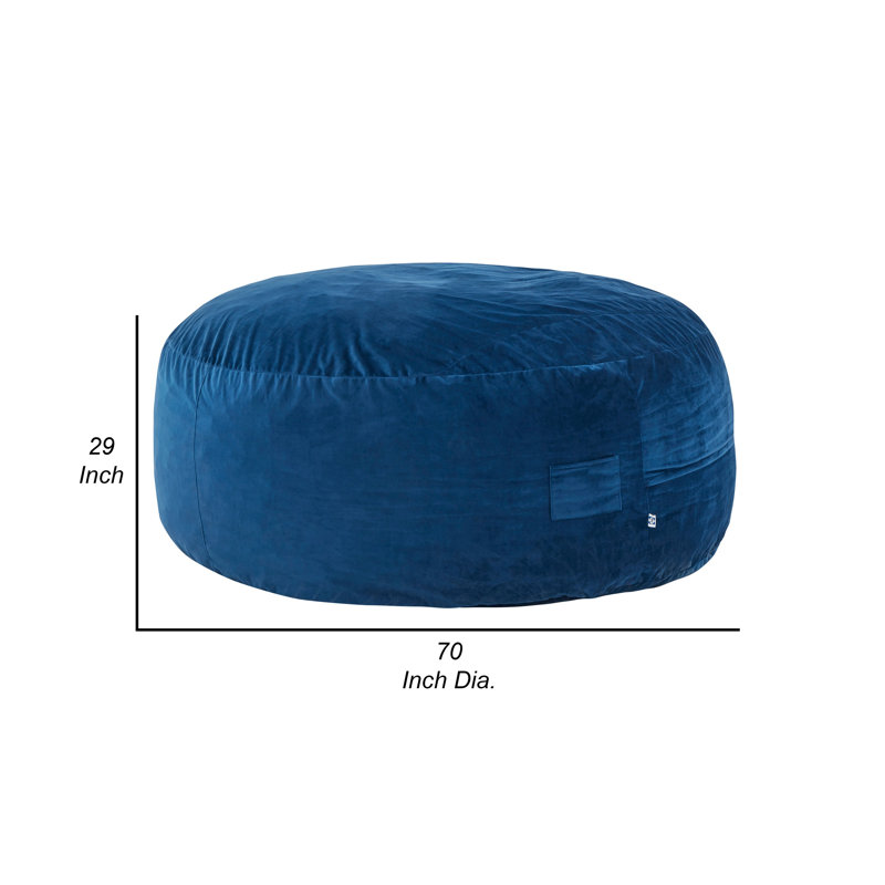 Fauteuil à billes Olio Classic, Velours bleu