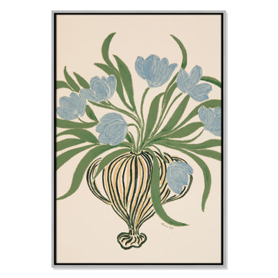 La Poire Blue Tulips Print by Camilla Bergqvist