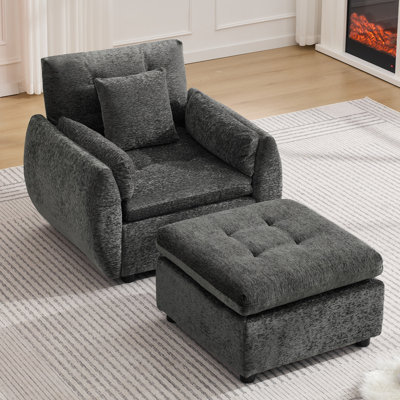 Ensemble de fauteuil d'appoint avec repose-pieds