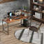 Haeli 140cm W Rectangle Writing Computer Desk Industrial Rustic Brown Home Office Furniture
