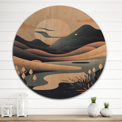 Pleine lune montagne sérénité - reproduction sur bois sans cadre