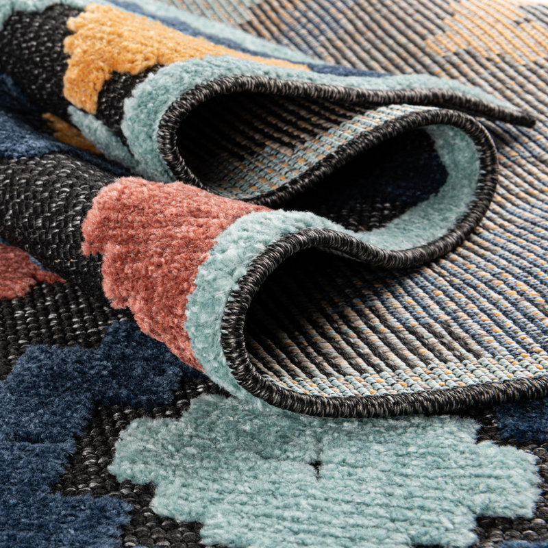 Haynie Indoor/Outdoor Rug Charcoal, Runner 2' x 10'
