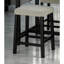 Table de salle à manger noire avec tablettes latérales de rangement et tabourets ultra brillants, ensemble de salle à manger 3 pièces blanc / ivoire