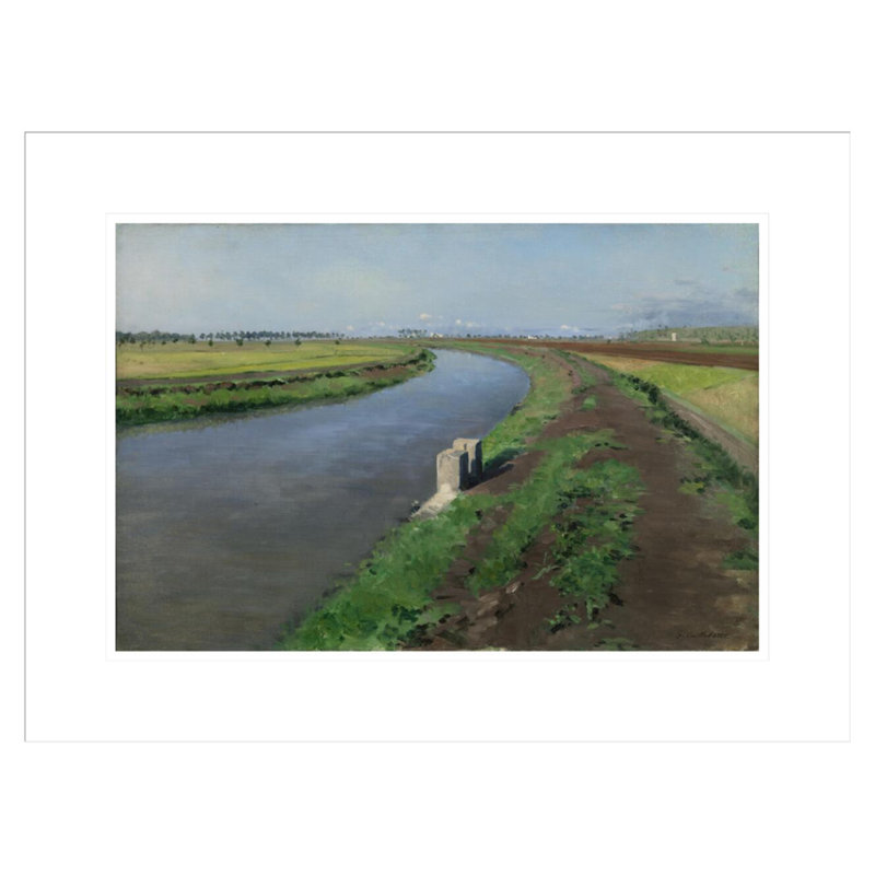 «Banks of a Canal près de Naples» par Gustave Caillebotte - Reproduction giclée encadrée, H 16,4 po x l 21,75 po