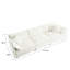 Chenille blanche 3 pour le salon, style Mid-Century moderne avec 2 coussins d'accoudoirs et 3 coussins décoratifs, couvre-oreillers, base en bois, tissu respirant, sièges confortables