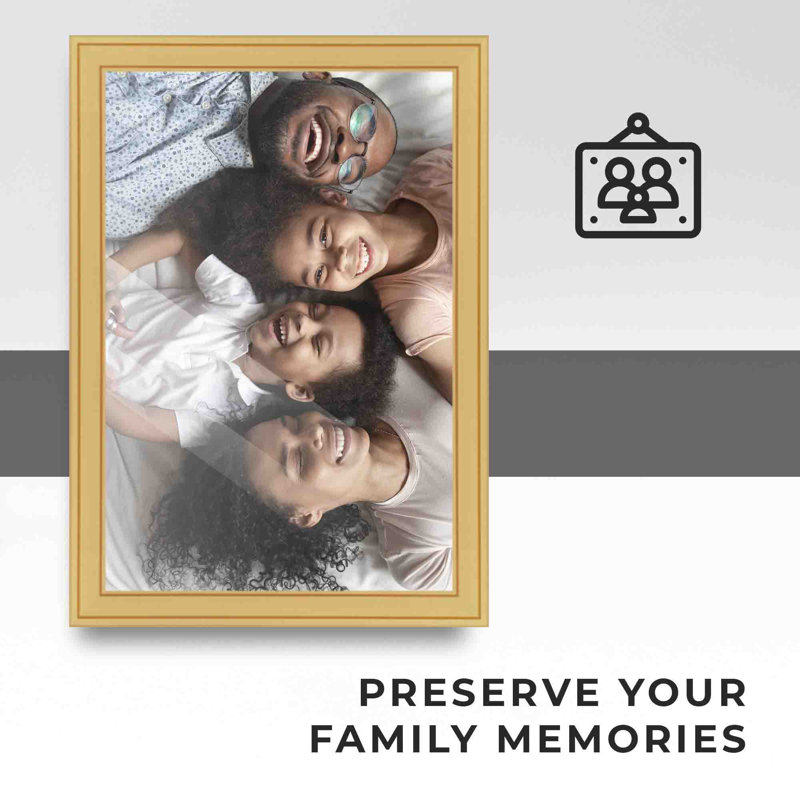 Solid Wood Picture Frame, Gold, 16" W x 40" H