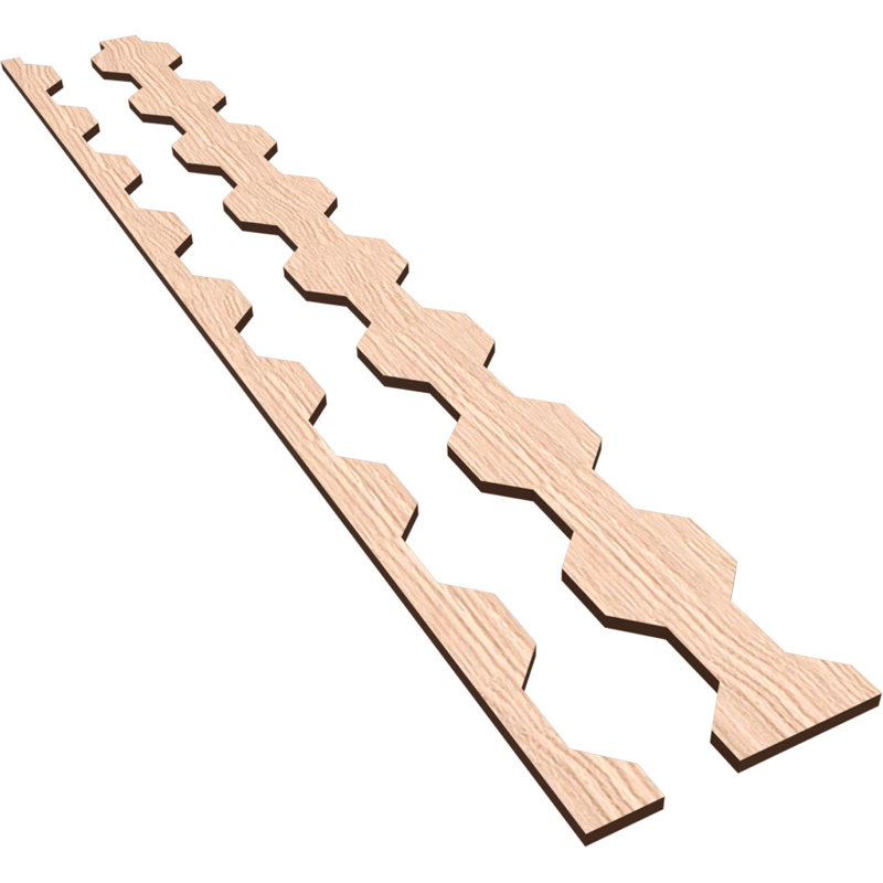 Ensemble de panneaux muraux décoratifs en bois réglables Pontiac, H 47 po x l 3,5 po x P 0,37 po, Chêne rouge