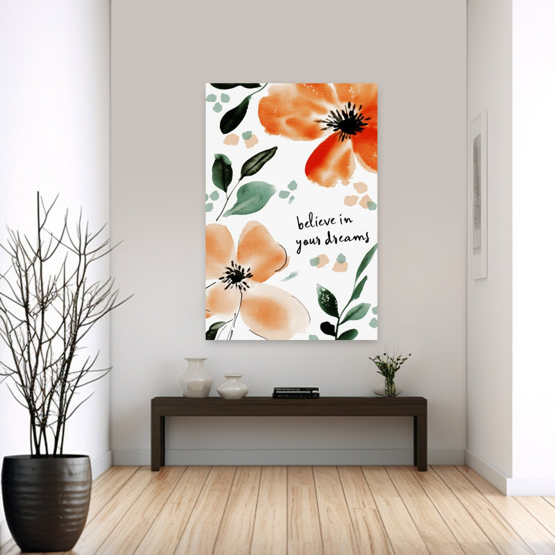Rêves florissants - Affiche murale abstraite délicate et sereine représentant une fleur de la nature, H 60 po x l 40 po