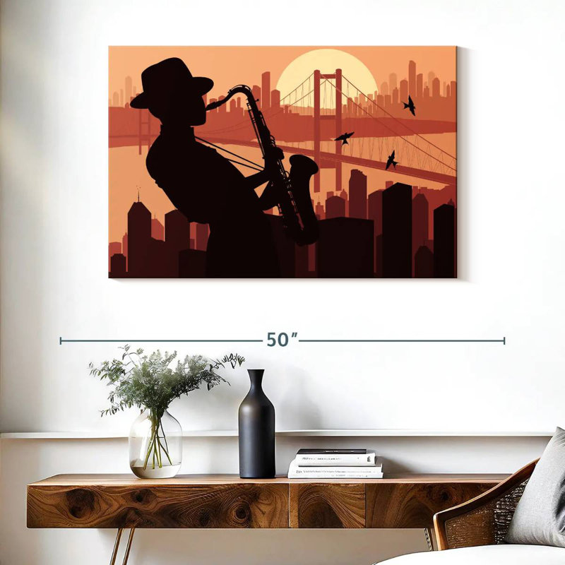 Abarca Sax Player Silhouette, 26" H x 39" W