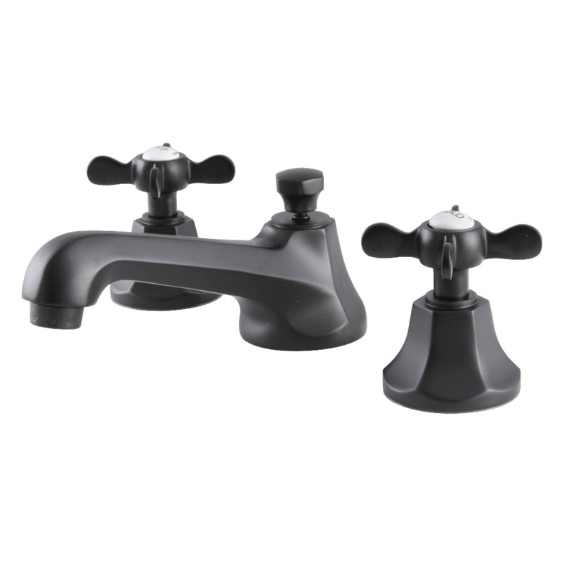 Essex Traditional Matte Black Brass 8" Widespread Bathroom Faucet