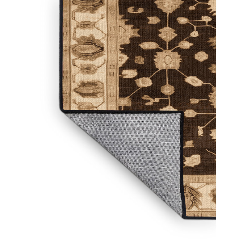 Tapis noir surteint lavable à la machine, Carré 7 pi