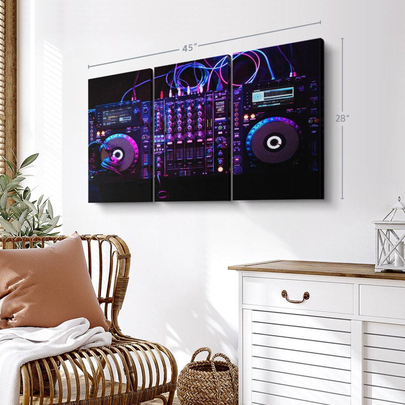 " DJ Audio Controller ", 28" H x 45" W x 1.25" D