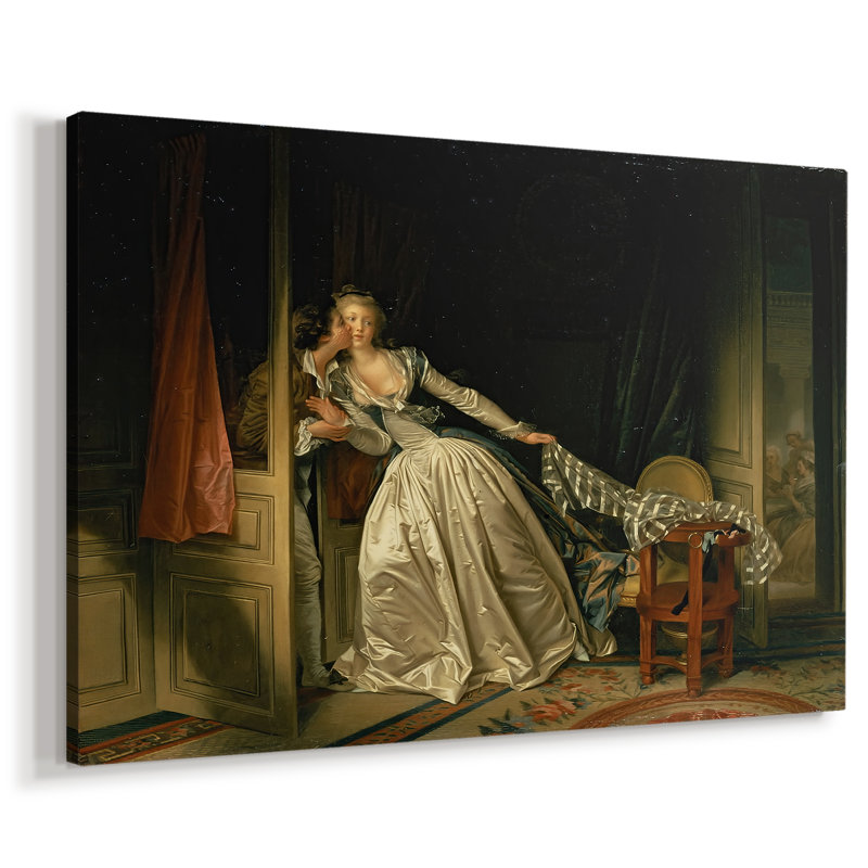 Le baiser volé (Le Baiser à la dérobée) - Jean-Honoré Fragonard - Toile tendue avec châssis-c. 1787-1788, 40 x 60