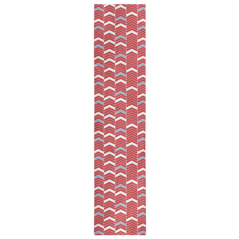 Festive Hol Festive Table Runner, Cotton blend, 90" L x 16" W, Red/Blue