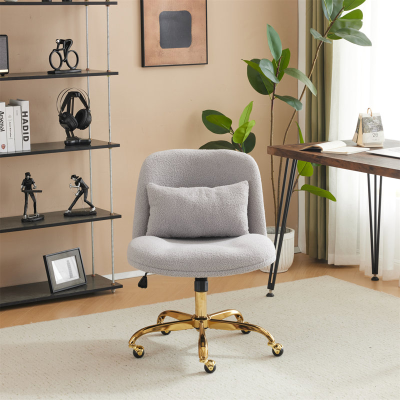 Faux Sherpa Task Office Chair, Gray