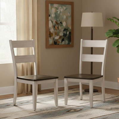 Ensemble de 2 chaises d'appoint avec dossier en échelle Florencia