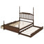 Base de lit plateforme classique en bois avec tête de lit à broche, lit gigogne simple TG et 2 tiroirs de rangement-133218383