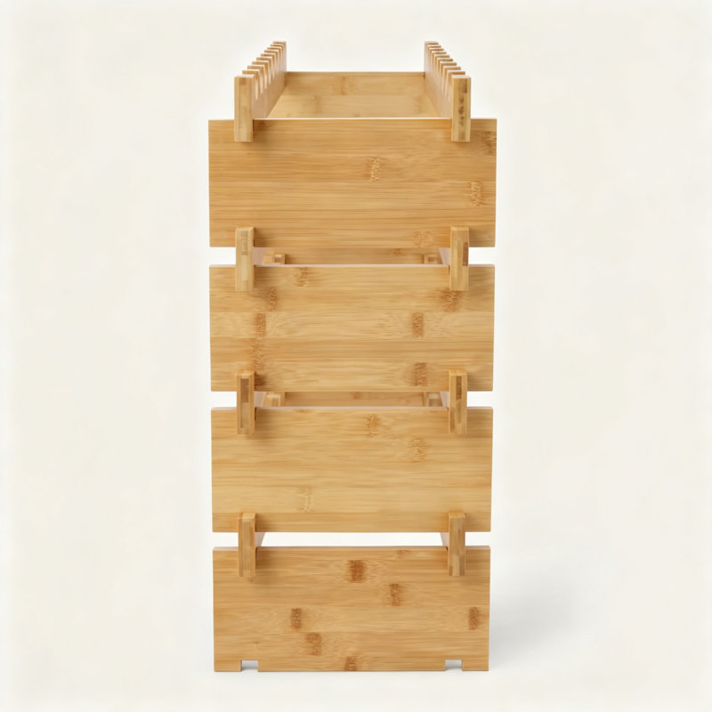 Stackable Bamboo Wine Rack, 36 Bottles (Natural)