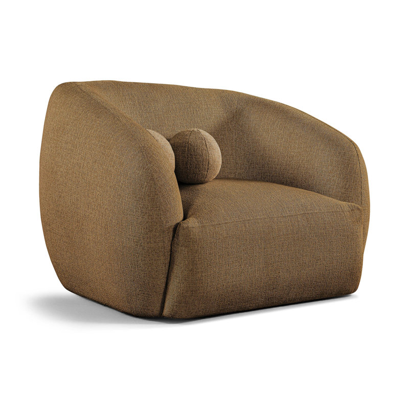 Chaise rembourrée Elowen, Tissu brun