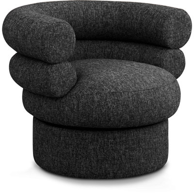 Hyypio Linen Textured Fabric Accent Swivel Chair by Wrought Studio