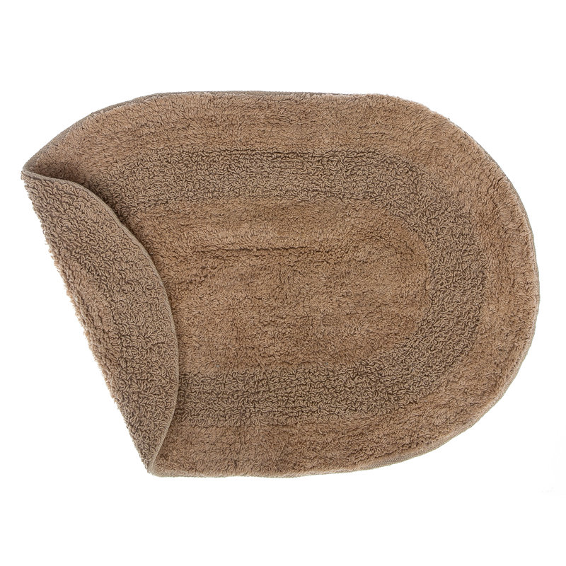 Harriell Cotton Bath Rug, Taupe