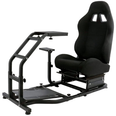 Anman Racing Simulator Stand with Seat fit Logitech Thrustmater, NO Wheel Shifter Pedal