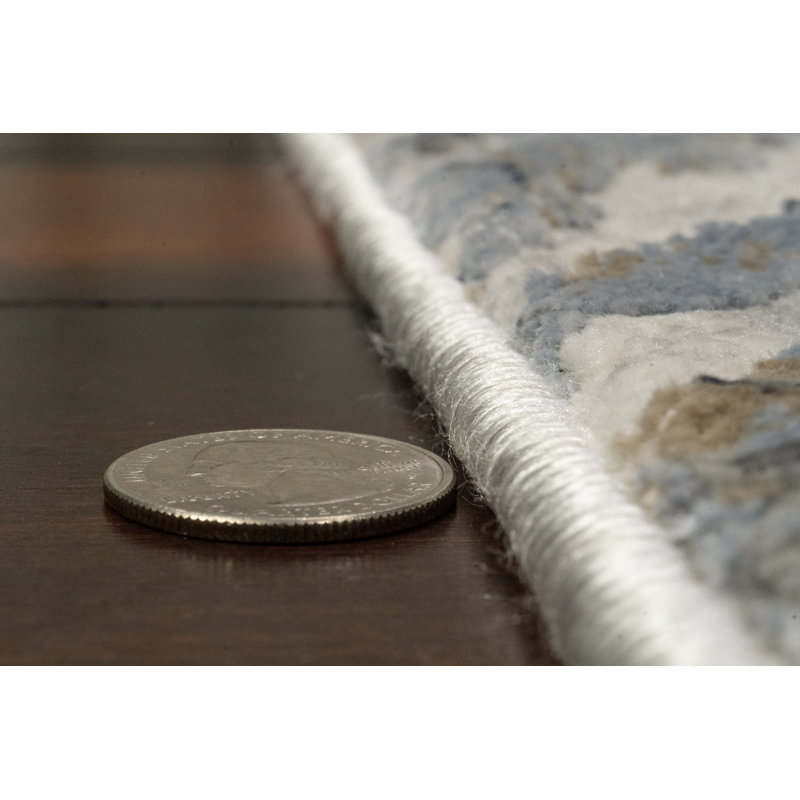 Tapis crème / gris Romine, Tapis de couloir : 2 pi 2 po x 7 pi 7 po