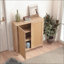 Armoires avec portes en rotin tissé & amp; Tablettes réglables | Mid-Century | Beige | Panneau de particules