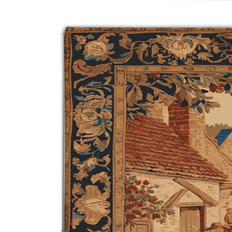 Tapis d'intérieur et d'extérieur brun français, Rectangle 4pi x 6 pi