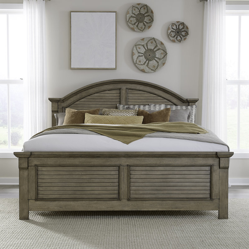 Queen Panel Bed, Queen, Tan
