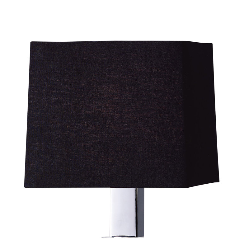 Metal Table Lamp, Polished Chrome/Black