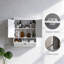 62 x 55 cm Wall Mounted Bathroom Cabinet with Adjustable Shelf Over-Toilet Storage Cabinet with Flip-Down Door for Bathroom Laundry Room Hallway & Kitchen