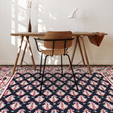 Damask Area Rug in Cream