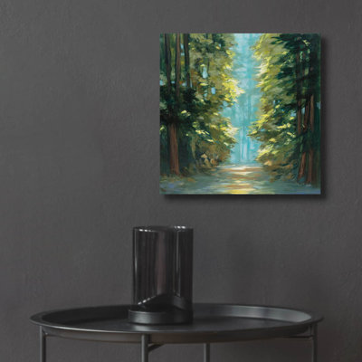 «Sunlit Forest» par Julia Purinton, art mural en verre acrylique