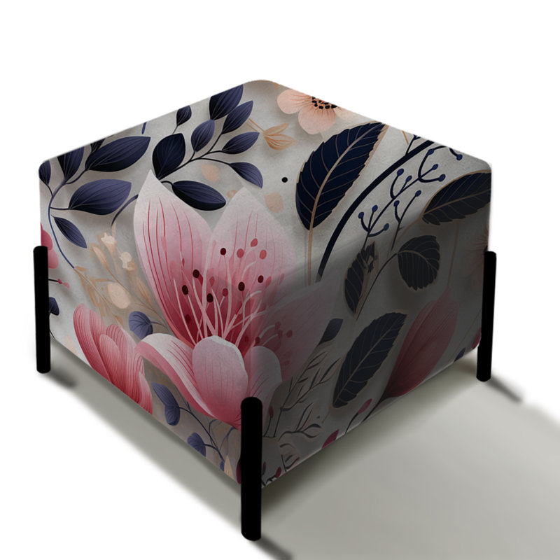 Repose-pieds rose romantique à motif floral I